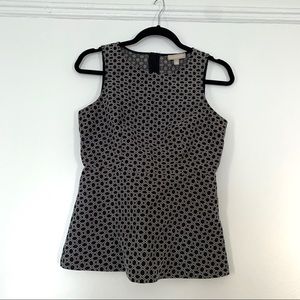 Banana Republic Geometric Print Peplum Top Sz 2